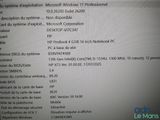 the screen of a computer monitor displaying a description of the system