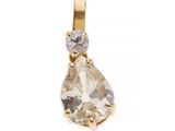 un pendentif en or jaune serti d'un diamant taille poire