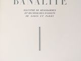 an open book with a black and white image of a banana life