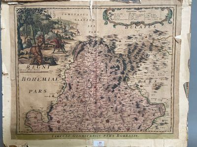 une vieille carte de l'Angleterre et du Pays de Galles sur une feuille de papier