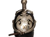 an image of a military helmet with a number on it