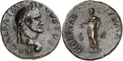 a silver coin with an image of a man holding a sword
