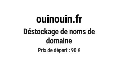 Nom de domaine ouinouin.fr. Catégorie: Jeux et divertissemen…