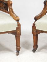 Paire de fauteuils en palissandre et marqueterie à décor flo… (photo 3)