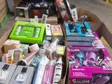 many boxes of various items that are sitting on the floor