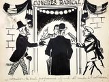 an old cartoon of a man in a top hat talking to a man in a top hat