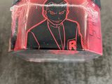 a box with a picture of a man in a suit on it