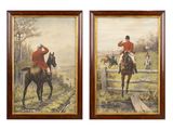 deux tableaux représentant un homme à cheval et un homme à cheval muni d'un pistolet