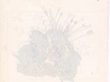 a drawing of a vase with flowers in it