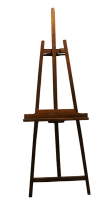 an image of a wooden easel with a piece of wood sticking out of it