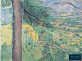 a picture of a painting of a tree in the foreground
