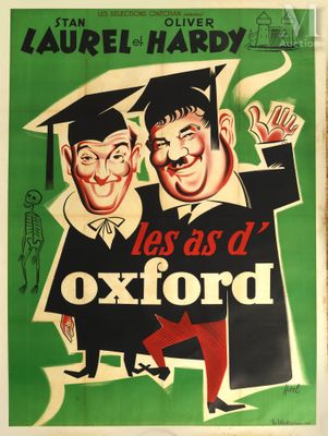 an old movie poster of two men in graduation caps and gowns