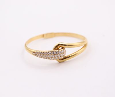 Boucheron - Bracelet jonc En Or jaune 18k, serti partielleme…