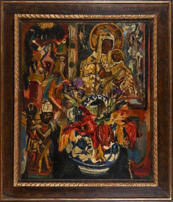 François DESNOYER (1894-1972) Fleurs à l'icône