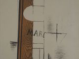 drawing of a door with a sign that says max