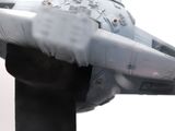 a model of a space ship on display on a table