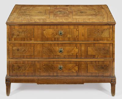 an image of a wooden chest of drawers with drawers on top of it