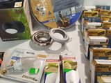 a table with a lot of electronic items on it