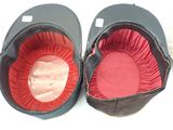 two bags that have red linings inside of them