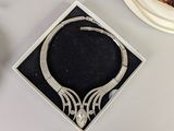 silver plated necklace and earring set in a gift box
