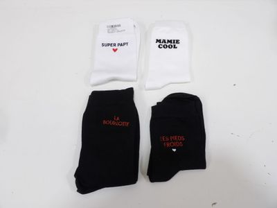 Lot de 4 paires de chaussettes à message - NEU…