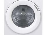 a white washing machine with the door open on a white background