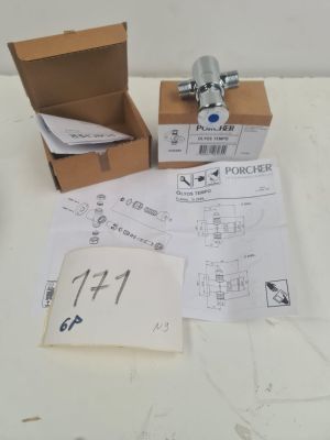 Lot de 6 robinets temporisés PORCHER, modèle Olyos Tempo, ar…