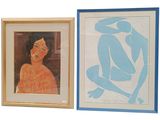 two framed pictures of a woman and a man
