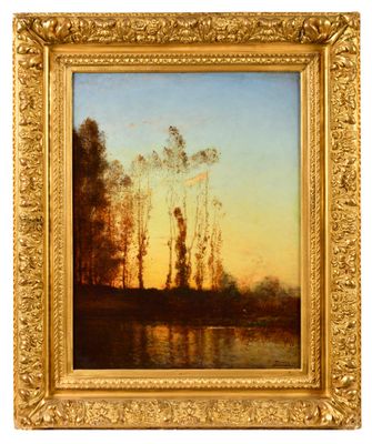 Félix ZIEM (1821-1911) Les grands arbres en bord de rivière …