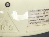 a close up of a white object with a label on it