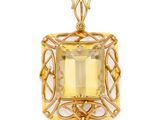 un pendentif en quartz topaze jaune sur fond blanc