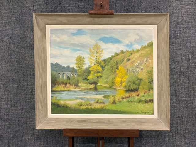Auguste CLERGEAU « Vue de Glénic ». Huile sur toile. Signé en bas...