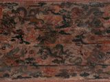 an image of a painting of a dragon and other animals on a brown background