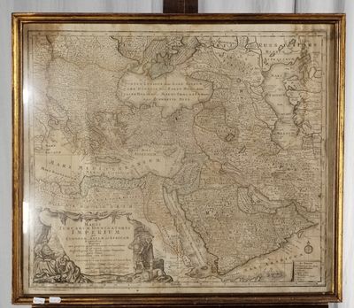 a large antique map of the middle east and the middle east