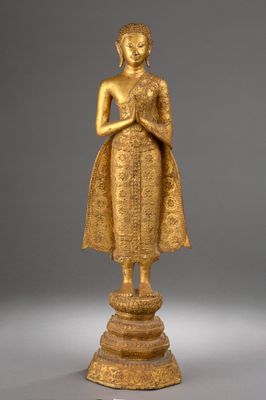 Adorateur de Bouddha en anjali mudra, Royaume de Ratanakosin…