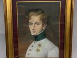 portrait d'un jeune garçon en uniforme militaire, dans un cadre doré