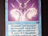 a card with a picture of a demon on it