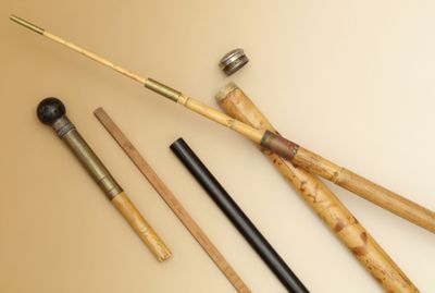 2 CANNES à système - L'une en bambou Le pommeau servant de b… - Photo 1