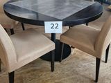 a table and chairs in a store with a price tag on it