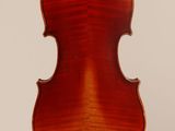 an old violin with a wooden back and a long neck
