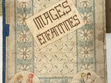 an old book with a picture of children on it