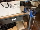 a box on a workbench in a workshop
