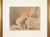 une image représentant un tableau d'une femme nue assise sur une table