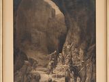an image of a painting of a group of people in a cave