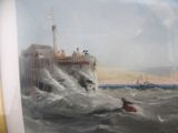 a picture of a painting of a boat in the water