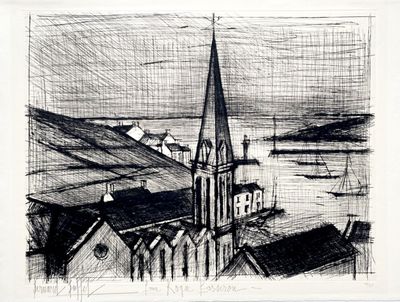Bernard Buffet - Le clocher de Sauzon, 1962