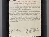 a label on a bottle of wine on a table