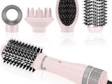 a picture of a hair dryer, brush, and comb