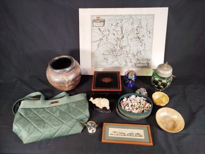 many items that are sitting on a black table