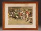 un tableau représentant un groupe de personnes assises autour d'une table dans une pièce